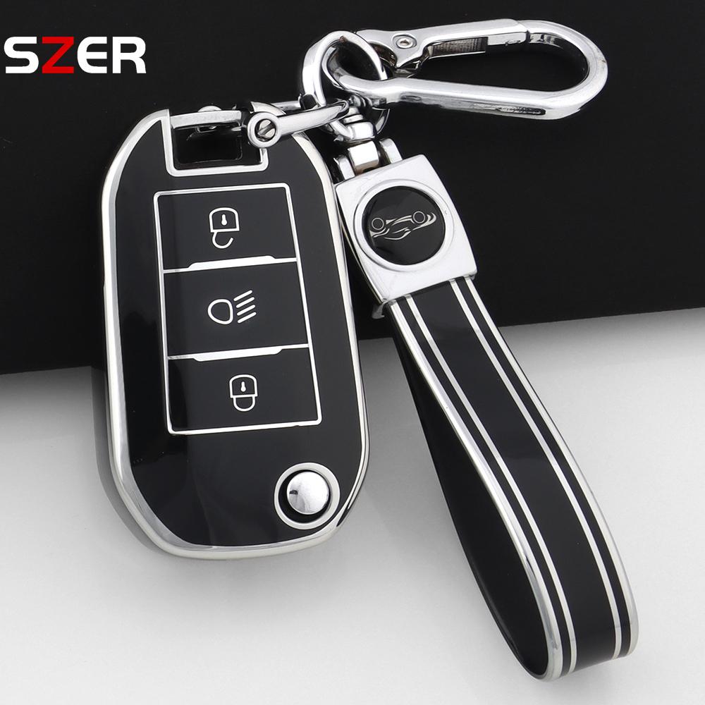 Новый ТПУ Чехол для Автомобильного Ключа Для Peugeot 208 308 408 508 2008 3008 4008 5008 Для Citroen C3 C4 Cactus C6 C8 Защитный Брелок