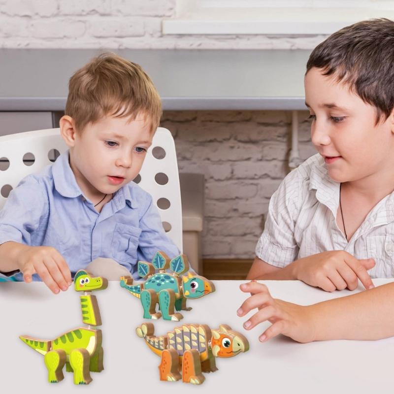 Магнитный конструктор «Динозавр» для детей 4-8 лет, интерактивное обучение для когнитивного развития