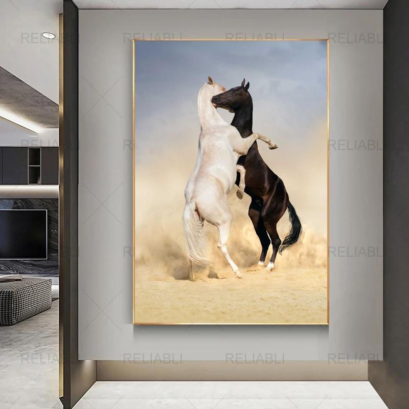 Плакаты с бегущей лошадью и принты, холст, живопись, настенные художественные картины с животными для гостиной, современный домашний декор, куадрос, без рамки