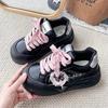 Women 2025 Spring New Star Thick Bottom Leather Vulcanize Shoe Platform Sports Shoe Casual Sneakers Women's Footwear
