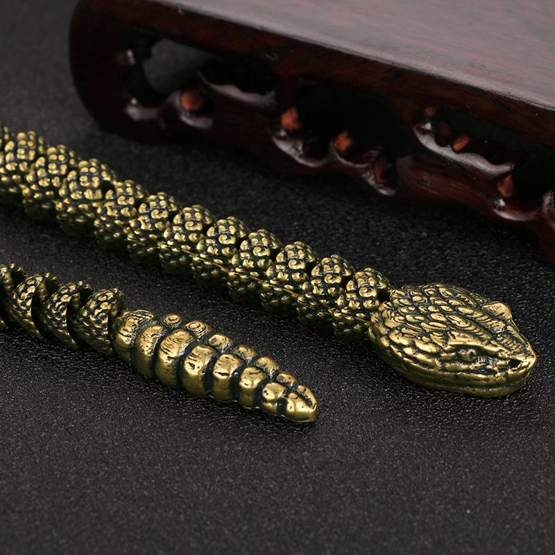 Brass Cobra Snake Animal Statue Small Sculpture 3D Tabletop Home Decor Gift