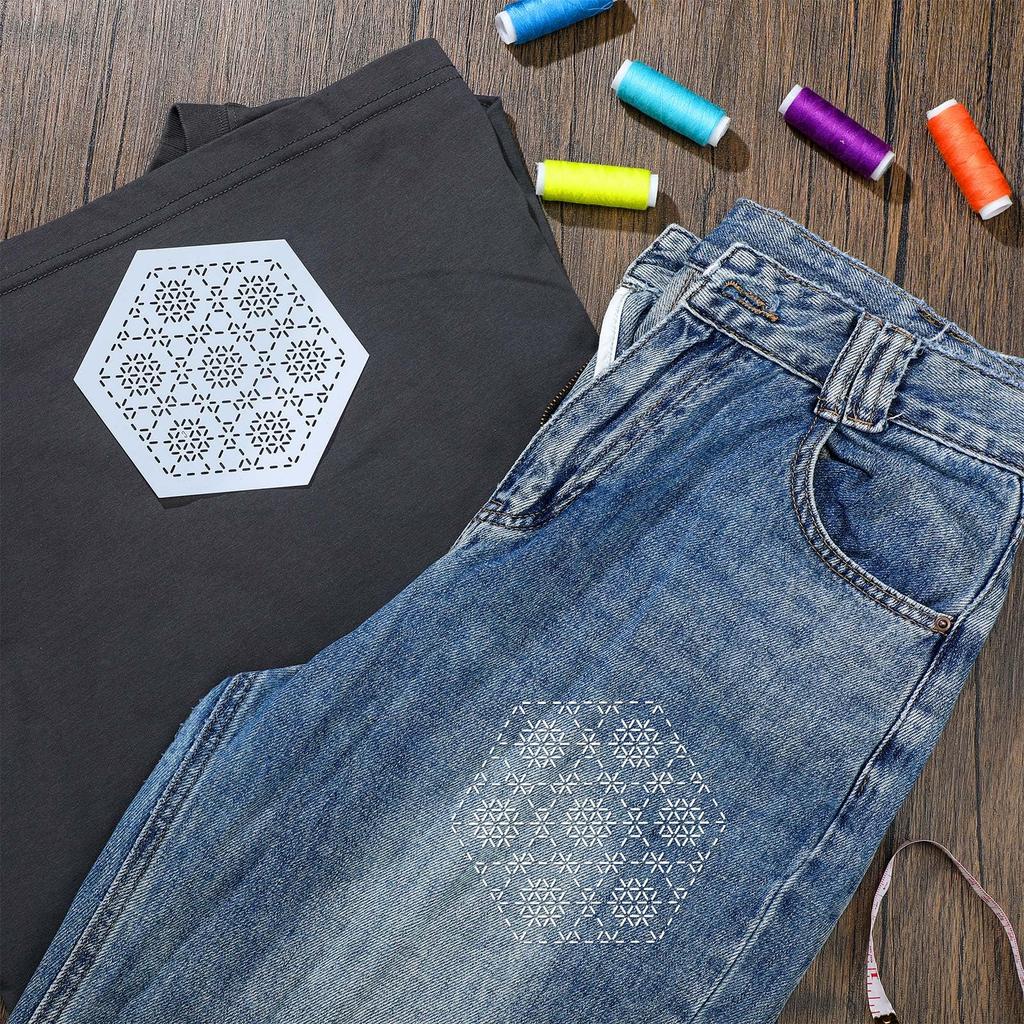 Набор трафаретов для сашико Yousoontic (8 шт., 4,7 × 4,7 дюйма, толщина 2,5 мм, многоразовый пластик)