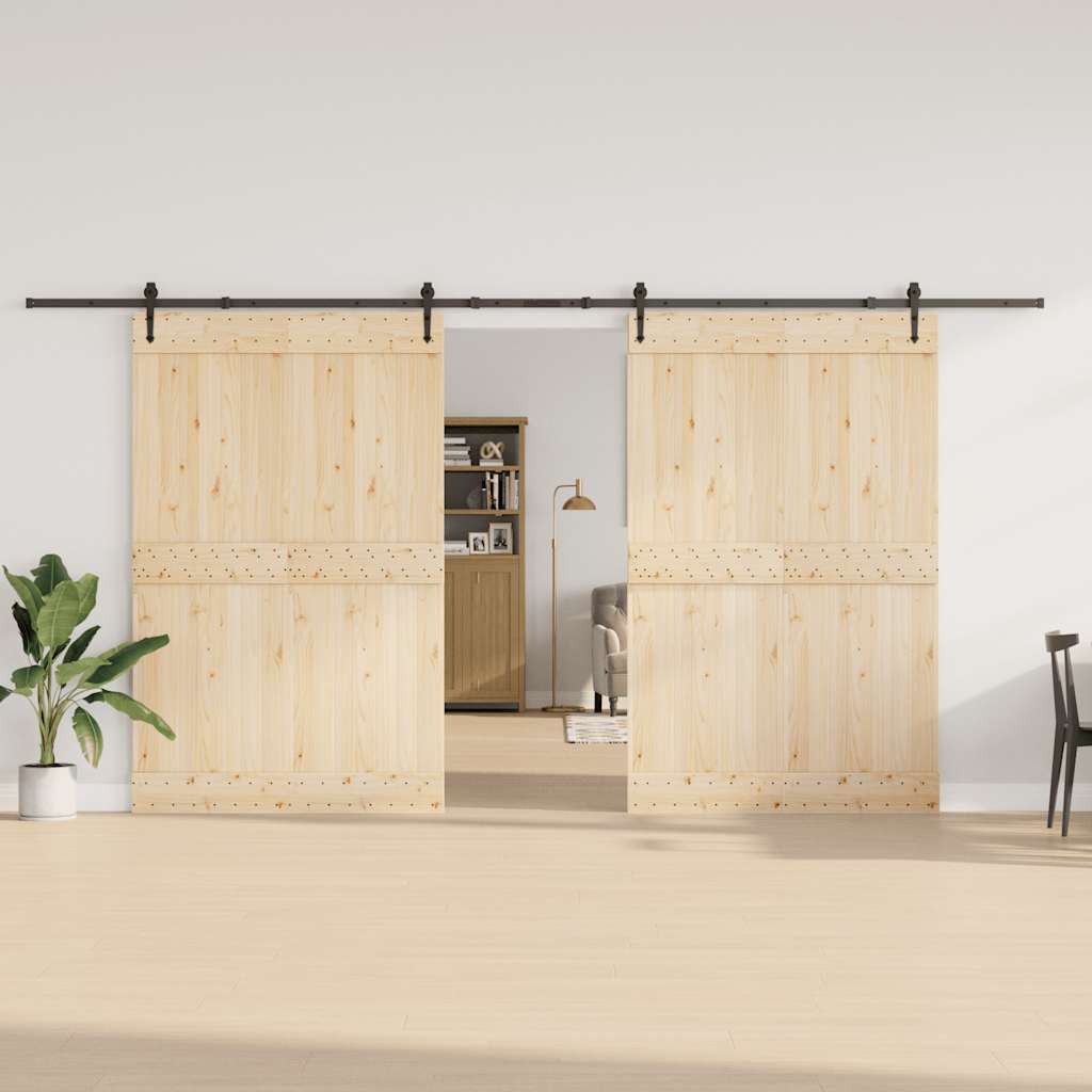Sliding Door Hardware Set 427 cm Steel Black