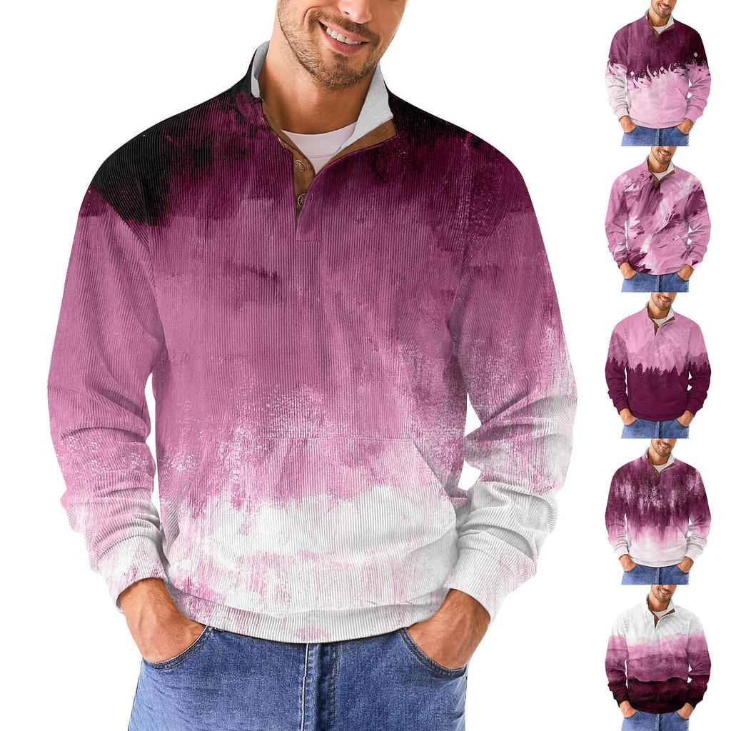 Мужская повседневная толстовка в стиле ретро с градиентным принтом