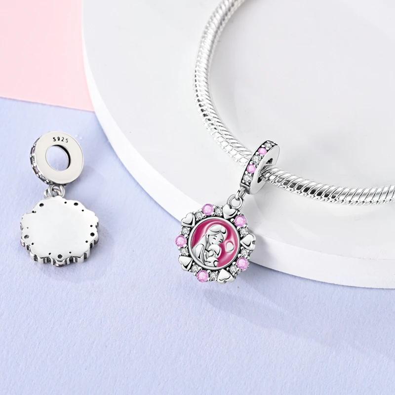 New Collection Copper Sisters Bear Flower Charms Bead Fit Original Bracelet Jewelry For Woman Diy Gift
