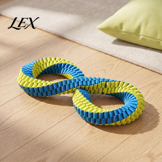 Large Breed Dental Health Toys Dog Tug Toy, Textured Woven Nylon Chew Interactive Teeth Cleaning Safe And Fetch Round or Figure 8 Design, Washable Toy
