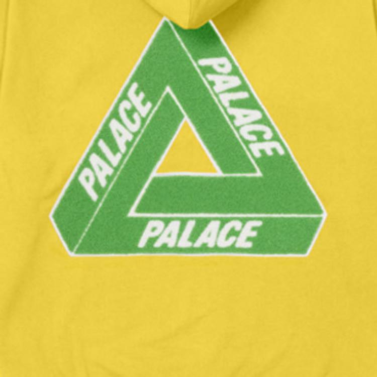 Palace Худи с капюшоном серии Ultimo из трехниточного футера с треугольным логотипом для мужчин, желтое, PAL-FW21-408
