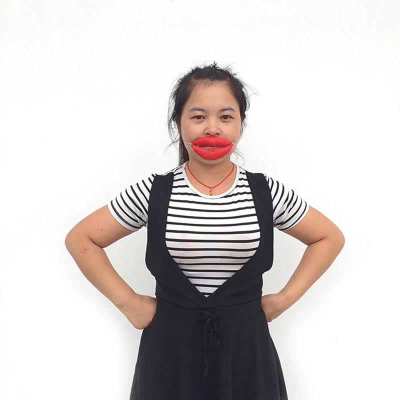 Props Jokes Sausage Red Lips Thick Big Mouth Halloween Funny Horror Latex Mask