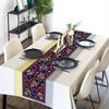 3pcs Table Runner Rustic Linen Mexican Sugar Skull Day of The Dead Decoration for Home Kitchen Dining Room Festive Flowers and Sugar Skulls Decorate