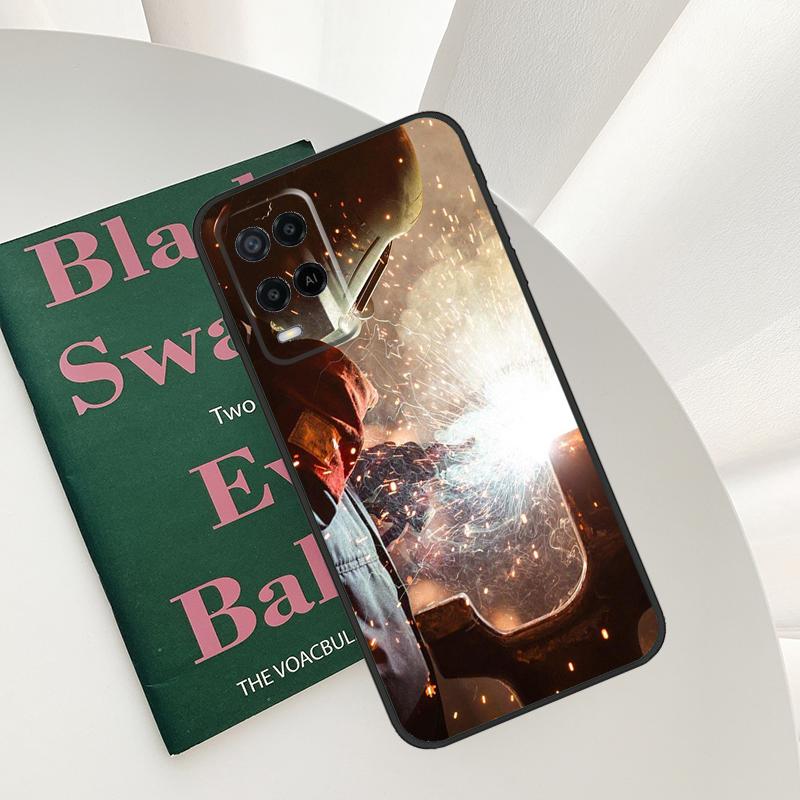 Welder Welding Hot Metal Worker Case For Oppo A54 A74 A94 A54S A57S A15 A16 A17 A52 A72 A76 A96 A58 A78 A98 A77 A5 A9 Cover
