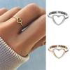 Fashion Women Hollow Heart Finger Ring Jewelry Accessories Best Friends Gifts