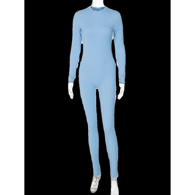 Сексуальный цельный комбинезон для фитнеса, йоги и спорта с круглым вырезом, сексуальный облегающий комбинезон