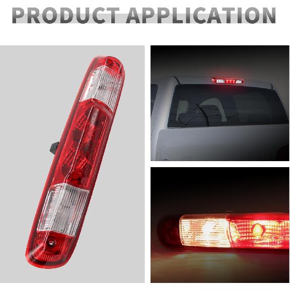 High Mount Stop Third Brake Light Cargo Lamp 25890530 Compatible With 2007-2013 Silverado Sierra 1500 2500HD 3500HD (Red 3 Pin)