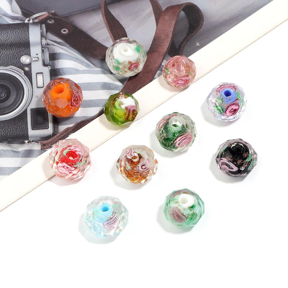 10Pcs 8 10 12mm Lampwork Abacus Beads Colorful Cut Crystal Glass Beads For DIY Craft Bracelets Earrings Jewelry Accessories