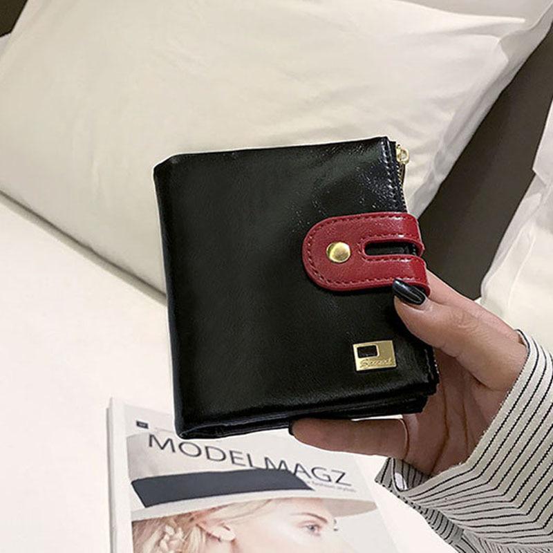 Fashion PU Leather Mini Bag for Women Retro Short Pure Small Money Small Bag Personalized Pocket