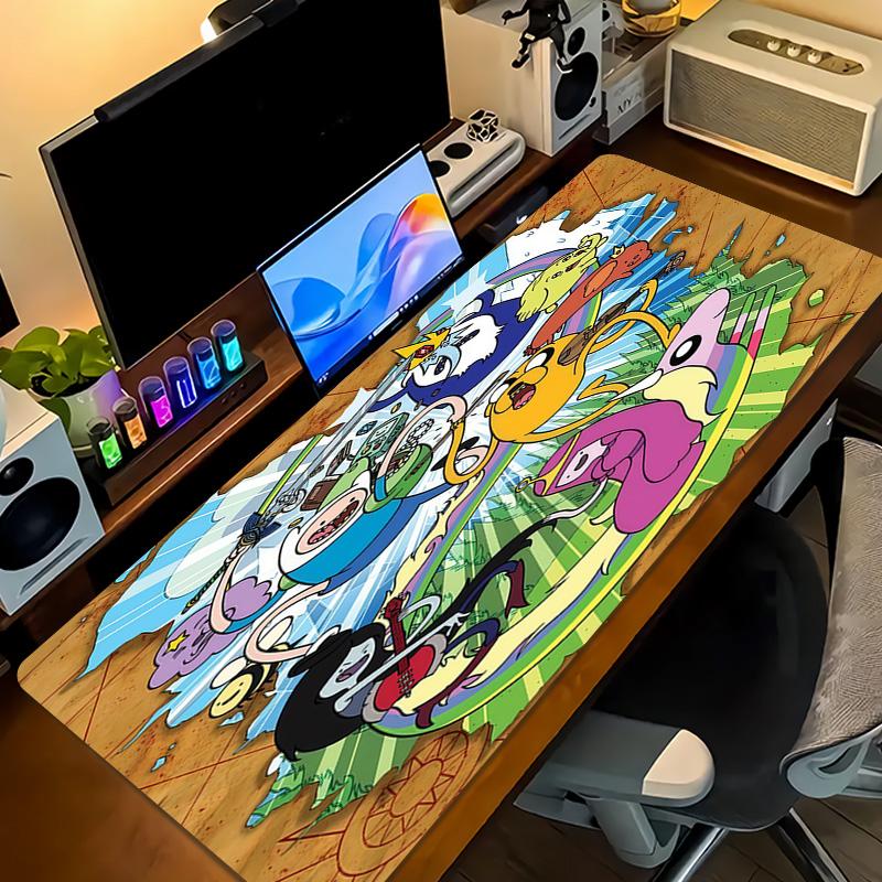 Adventure Time Print Cushion Non-slip Laptop Tablet Big Mousepad XXL Mat Mini PC Playmat With Lock edge