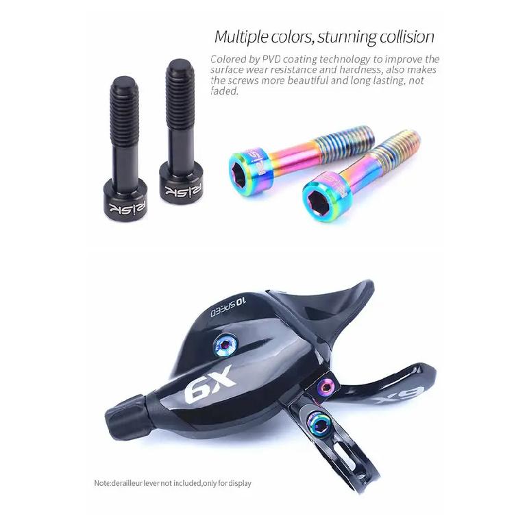 RISK Bicycle Derailleur Lever Fixing Bolts Set Shift Brake Lever Titanium Alloy Screws for Sram GX/GX Eagle/X9/X01/X01/XX1 Eagle