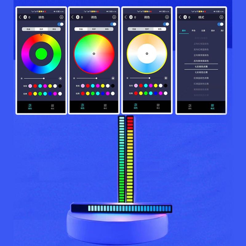 Светодиодная RGB музыкальная звуковая световая панель Bluetooth-совместимое управление приложениями Регулируемая яркость Музыкальный ритм