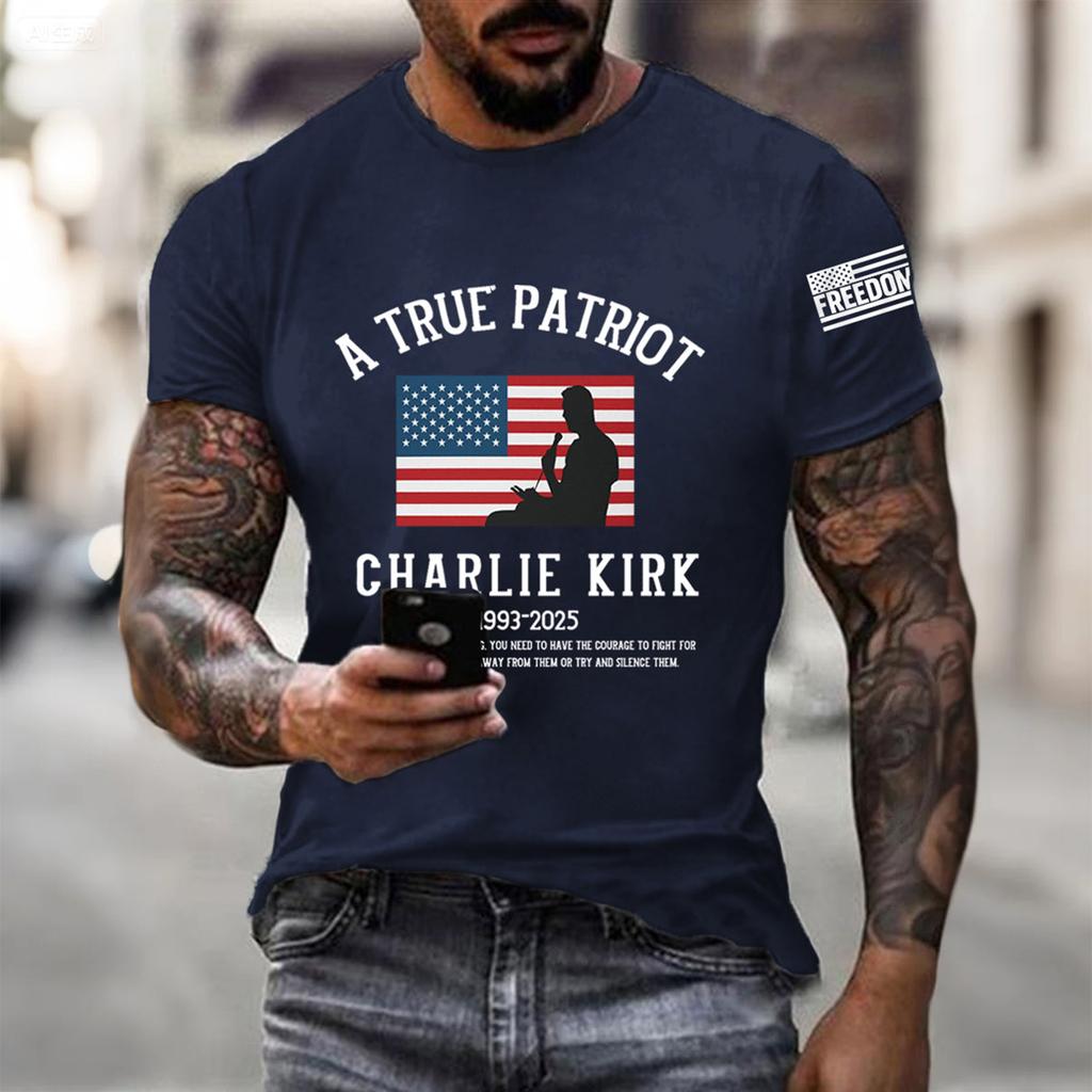 Men's Printed Short Sleeve T-Shirt Men's Loose Casual Short Sleeve Top