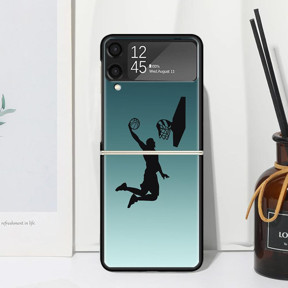 Basketball Basket Sports Phone Case For Samsung Galaxy Z Flip 7 Flip7 Zflip 6 Flip6 5 Flip5 4 Flip4 3 Flip3 5G Fundas Black Cove