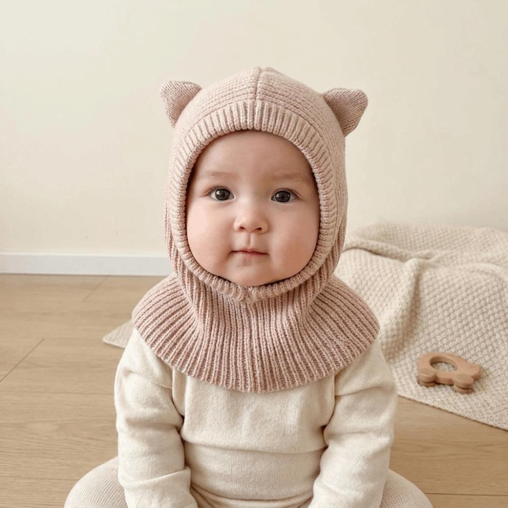 Keep Warm Kids Scarf Hat Hood Children Windproof Cap Cute Knitted Balaclava Hat Hiking