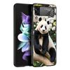 Phone Case For Samsung Galaxy Z Flip 3 4 5 Hard Black Folding PC Luxury For Samsung Z Flip3 Cover Protect Shell Fubao panda