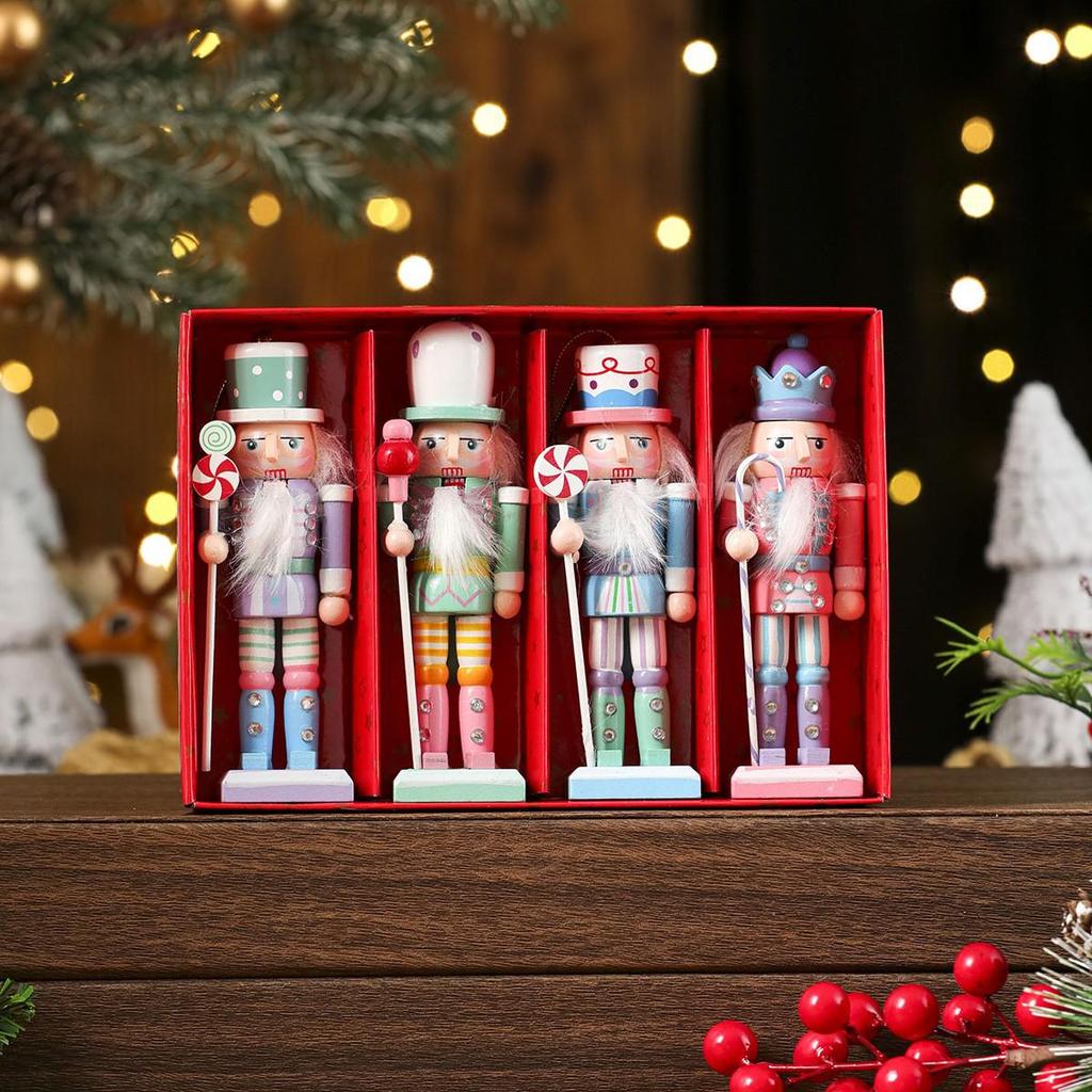 Рождественский Ornament Щлкунчик - Деревянный Маленький Подарок для Украшения Окна или Рабочего Стола
