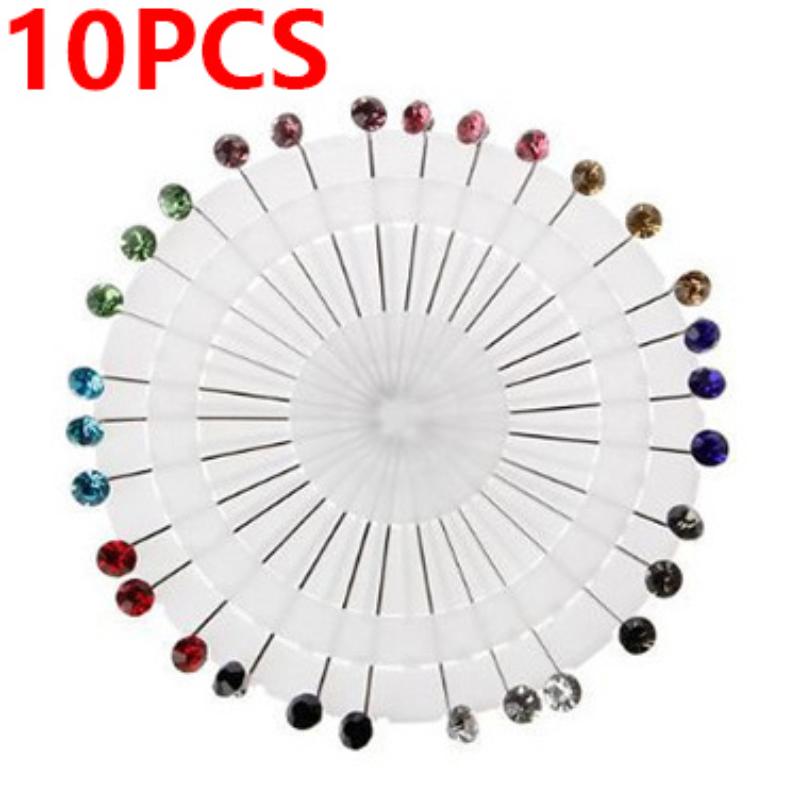 10pcs/set Zircon Brooch Fashion Elegant Women Scarf Safety Long Pins DIY Clothing Decoration Handmade Jewelry Accessories