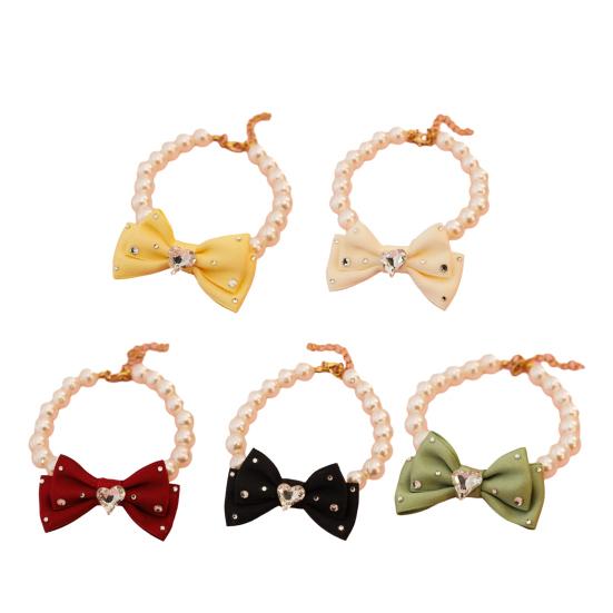 Ошейник для питомца из искусственного жемчуга с бантом для собак и кошек, модный свадебный ошейник для кошек, украшения для девочек, кошек и собак, аксессуары