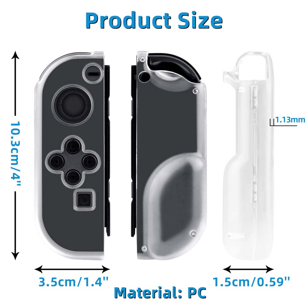 Кристально Чистый Жесткий Чехол-Защита для Контроллеров Nintendo Switch Joy-Con Прозрачный Защитный Корпус Чехол на Рукоятку