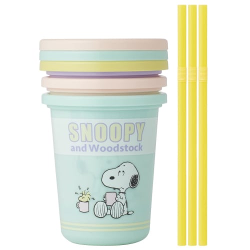 Skater Tumbler with Straw 3 Pieces 320ml Snoopy Pop Color Made In Japan SIH3ST-A