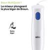 Mixeur plongeant - BRAUN - MultiQuick 1 MQ10.202M - 450 W - 1 vitesse - Blanc