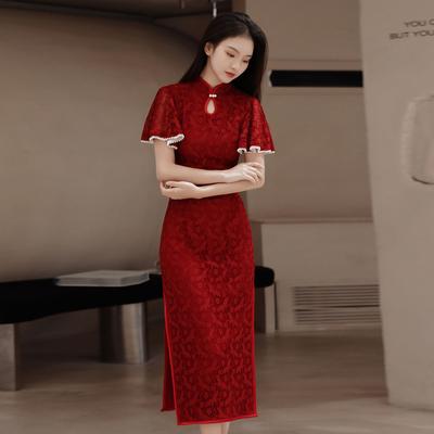 Женское кружевное платье подружки невесты Cheongsam на каждый день для поездок на работу