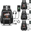 Стильный рюкзак Cuphead с портом USB для зарядки для детей и мальчиков, для школы