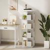 Bibliothèque - HOMCOM - rotative - 4 niveaux - 16 compartiments - panneau de particules - 39 x 39 x 128,3 cm - blanc