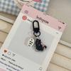 Kawaii Black Cat Little Fish Keychain Cute Cartoon Kitten Acrylic Keyring Couple Key Holder Bag Pendant Hanging Decoration Gifts
