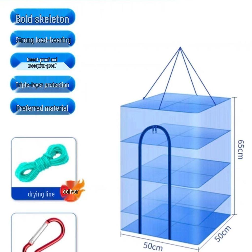 Extra Thick Encrypted Folding Multi-Layer Fly-Proof Fish and Dried Goods Drying Cage