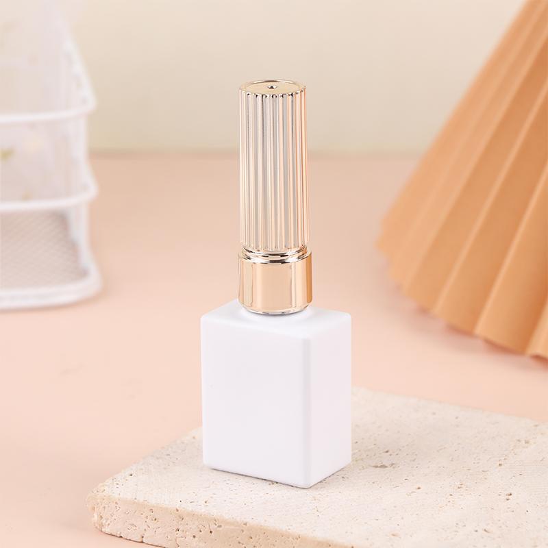 8/10/12/15Ml Empty Glass Nail Gel Bottle Matt White Filling Nail Polish Glue Sealing Basic Oils Light-Resistant Good Storage