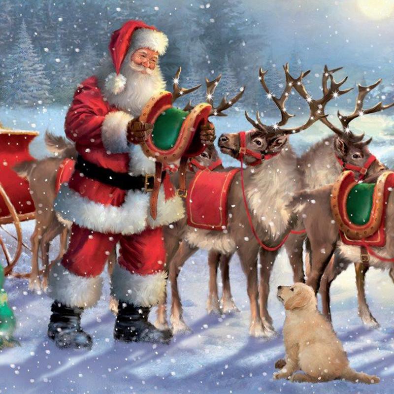 Санта-Клаус DIY 5D алмазная живопись полная круглая дрель стразы мозаика Рождественская Алмазная вышивка наборы крестиков настенное искусство