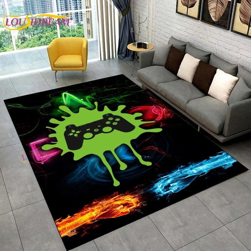 Cartoon Gamer Game Controller Area Rugs,Large Carpet Rug for Living Room Children's Room,Kids Play Crawl Non-slip Floor Mat Gift