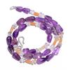 Natural Amethyst Crystal Moonstone Gemstone Smooth Beads Necklace 17" UB-4499 UB-4499
