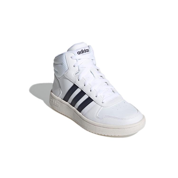 adidas Neo Hoops 2.0 K Синтетическая кожа Устойчивые к истиранию Средняя высота Детские скейтбордические кроссовки Белый Черный Детские FY7700