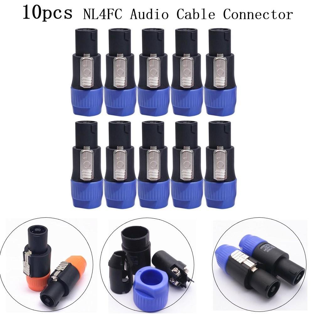 10 шт. разъемов для динамиков NL4FC, 4-контактный штекер аудио Speakon Ohm