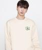 GRAVER [Unisex] Drawing Letter Flower Smile Sweatshirt_Cream/Green Logo