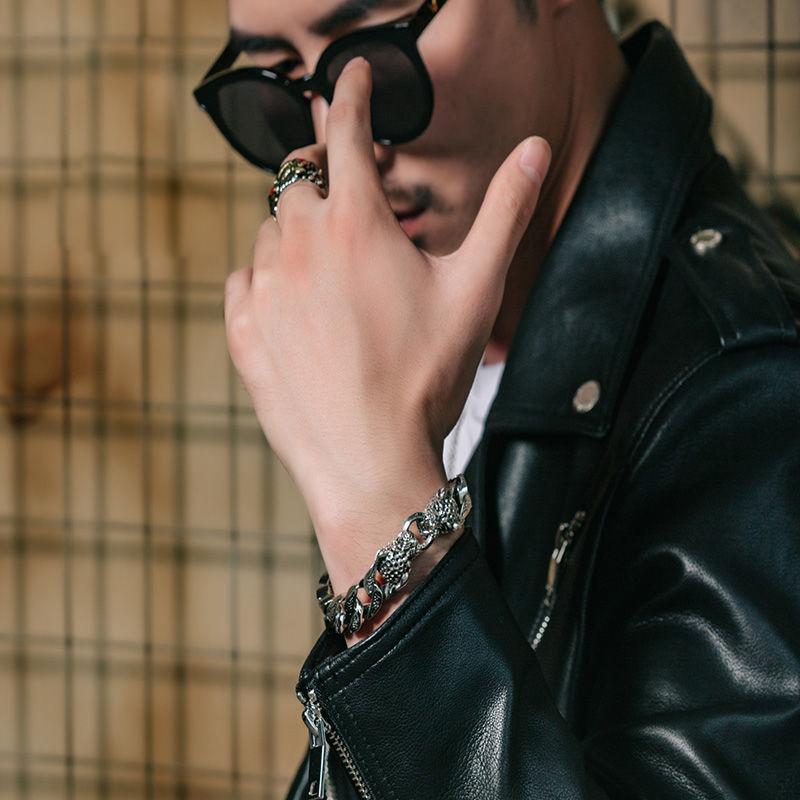 Новый плетеный серебряный браслет с леопардовым хвощем, мужской и женский ретро-оригинальный браслет ручной работы, ювелирные аксессуары