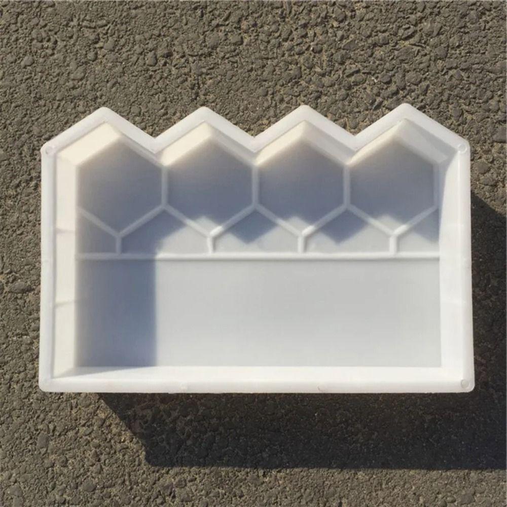 DIY Garden Fence Cement Brick Mold Plastic Guardrail Bed Side Stone Model  Pave Making