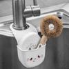 White Cartoon Cat Hanging Basket Silicone Faucet Sponge Holder Durable Sink Drain Basket  for Home