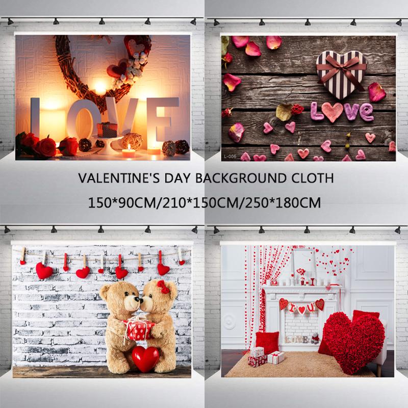 Red Rose&Heart Backdrops for Wedding Valentine's Day Birthday Party Background