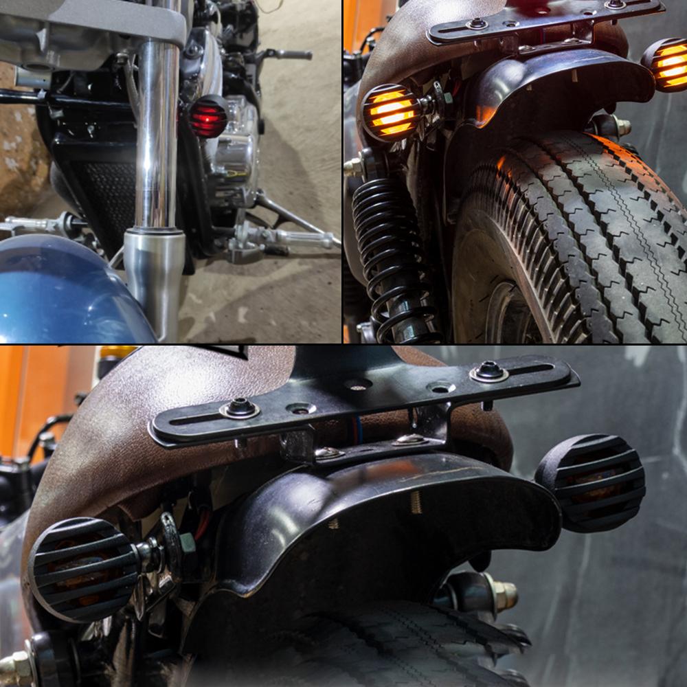 Ретро забор для Honda, Suzuki, Cafe Racer, 2 шт., галогенный указатель поворота, мигалка, индикатор, мигалка