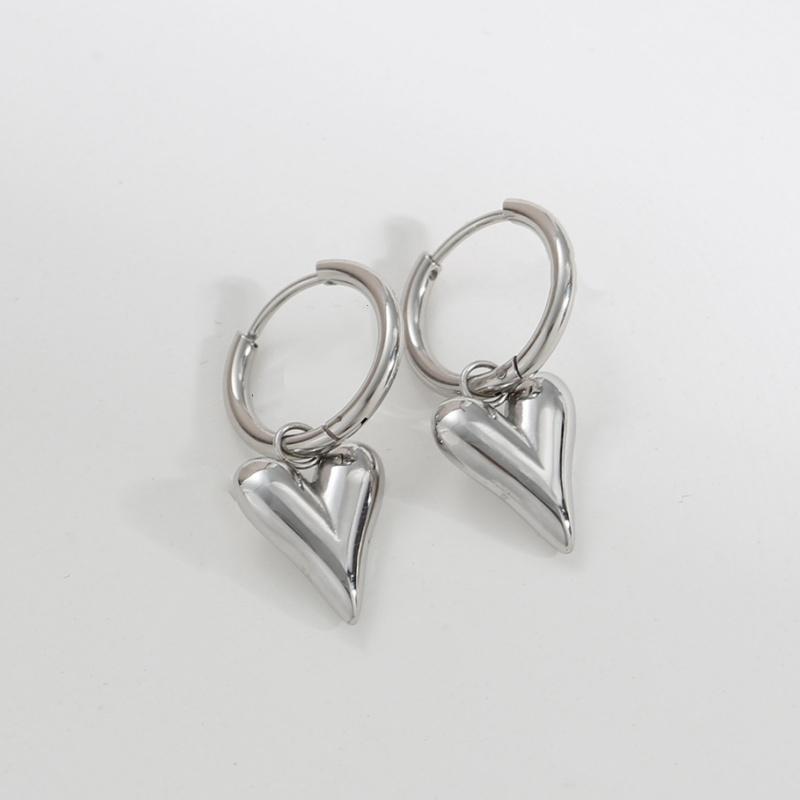Gold Plated Hypoallergenic Stainless Steel Heart-shaped Hoop Earrings for Women High-Quality able Daily Wear Jewelry